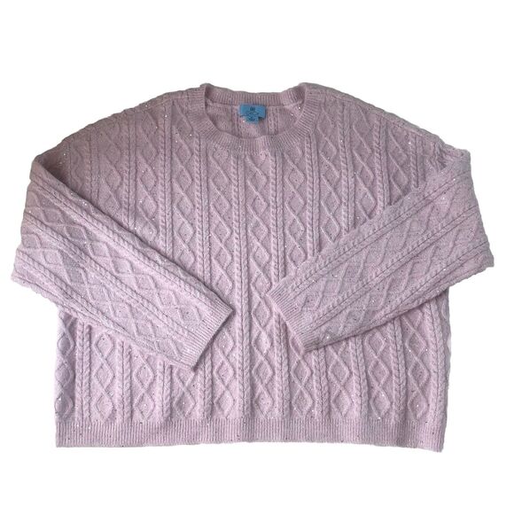 CeCe Women’s Pink Shimmer Sweater Size XL NWT - Picture 2 of 13